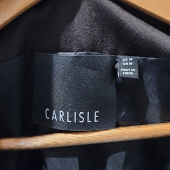 CARLISLE BLACK SATIN LAPEL BLAZER SIZE 14 NWOT - Picture 4 of 6